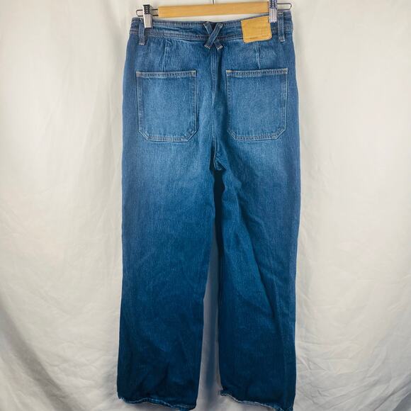 Seventy + Mochi Anthro Wide Leg Medium Wash Jeans Organic Cotton Size 28 - Picture 6 of 10